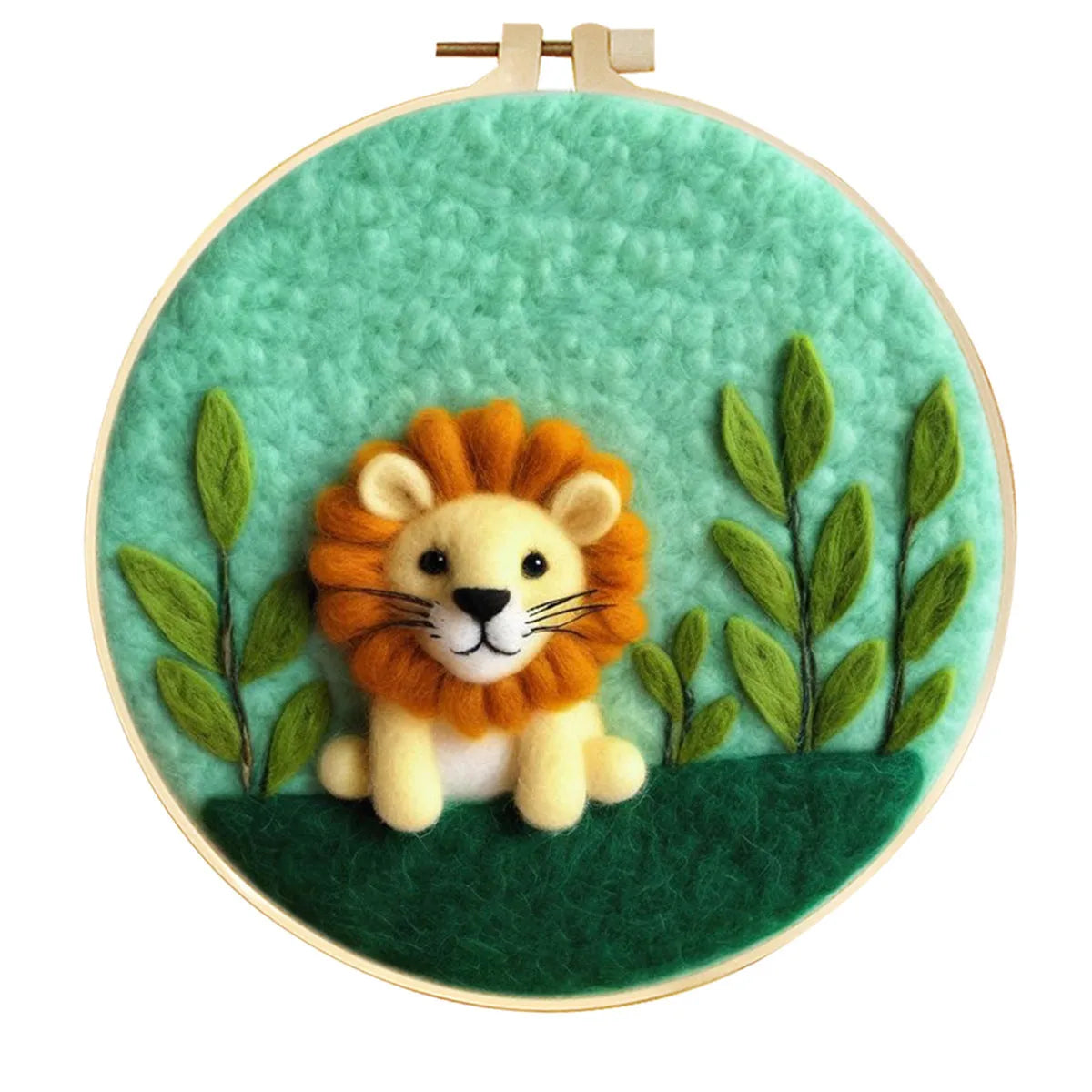 Round linen fabric embroidery kit with free hoop for making a 20x20 cm three-dimensional floral blanket painting.