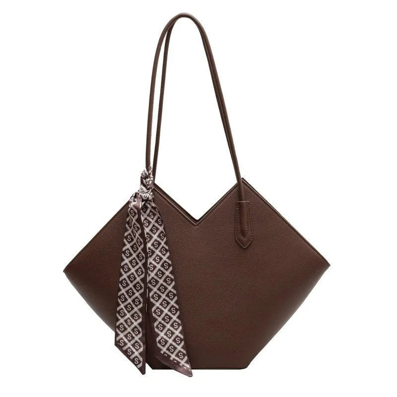 Women's large capacity PU shoulder bag in horizontal square shape with eight colour options