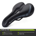 Bicycle seat cushion with hollow centre design, PU leather cover, measuring 270mm by 180mm