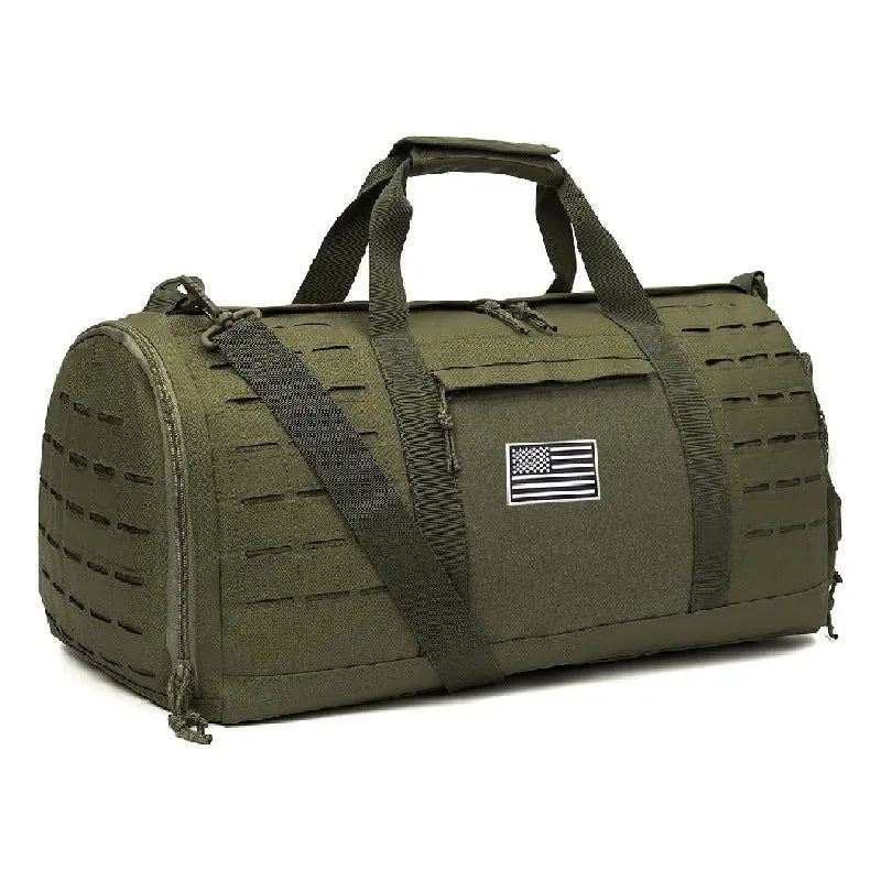 Men's Oxford cloth sports fitness handbag with air pillow belt in khaki colour