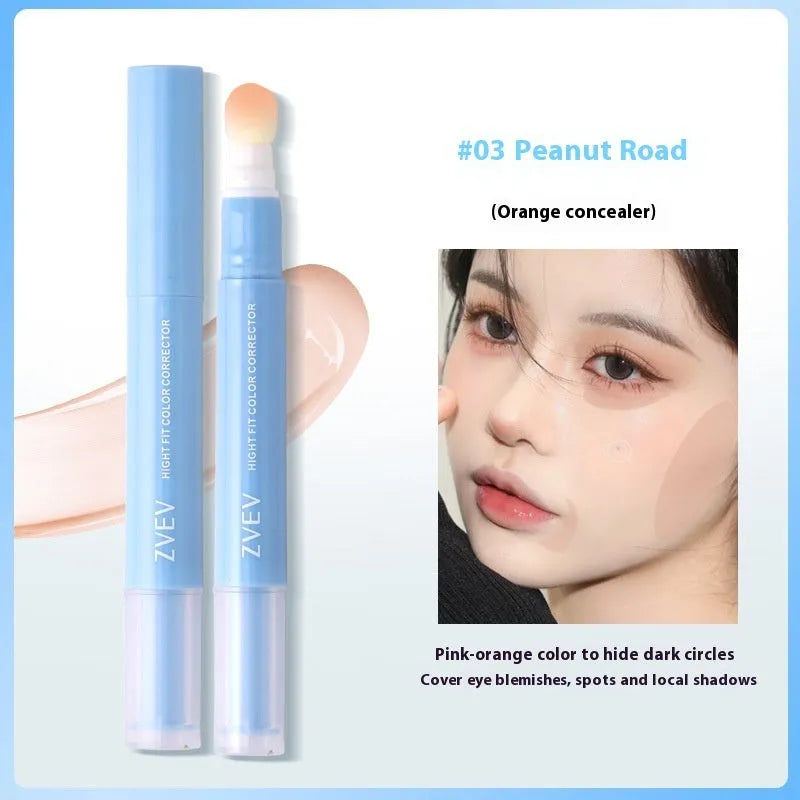 Concealer pen with sponge brush head applicator for clothing, shown in three shade options.