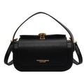 Women's casual shoulder messenger bag in medium-hard PU leather with letter detailing
