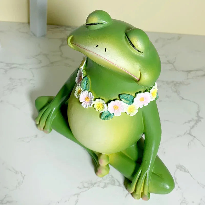 European style magic yoga frog home ornament in RDW123 colour for micro landscape displays