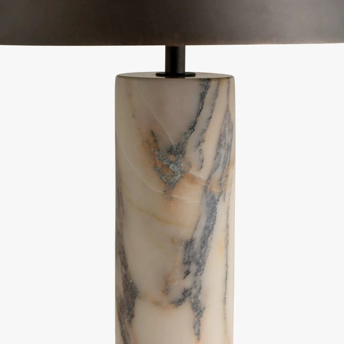 Black modern minimalist marble table lamp with choice of EU or US power plug