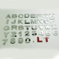 Zinc alloy 3D car bumper sticker showing raised metal letter design