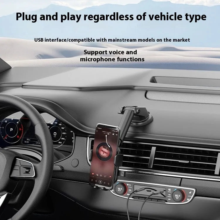 USB car Bluetooth sound receiver with zinc alloy USB connector and 3.5mm audio jack for vehicle installation