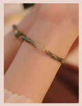 Women's geometric Hetian jade bracelet in dark green and light colour options