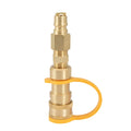 Gold colour brass gas propane conversion charging connector with 3/8 inch threads