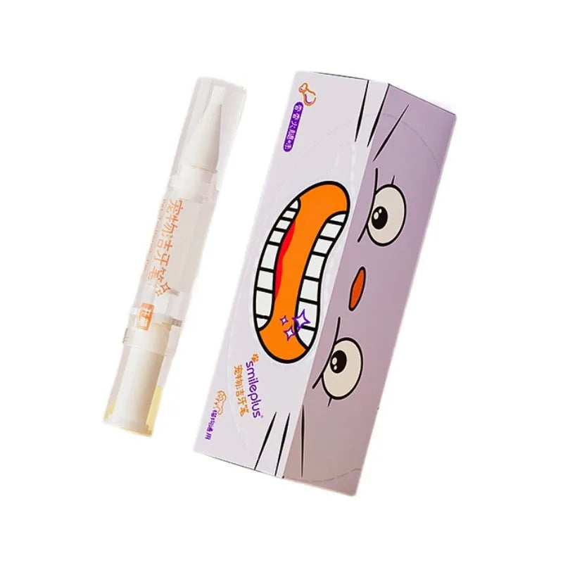 Pet toothbrush pen for dog and cat dental care with 5ml whitening tartar cleaning solution