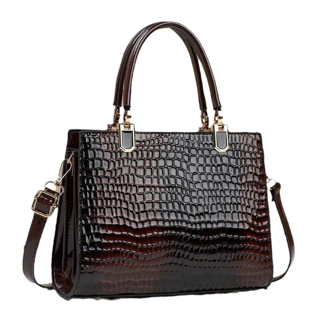 Large capacity PU women's one shoulder mum bag in horizontal square shape with internal compartments