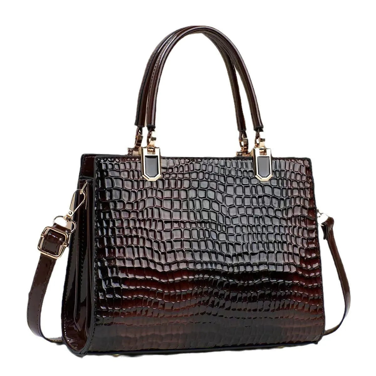Large capacity PU women's one shoulder mum bag in horizontal square shape with internal compartments