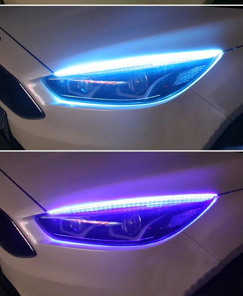 RGB colour-changing LED daytime running lights with remote control in 30cm, 45cm, and 60cm lengths