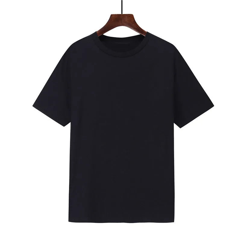 Men's loose fit cotton t-shirt in multiple colours showing printed design detail