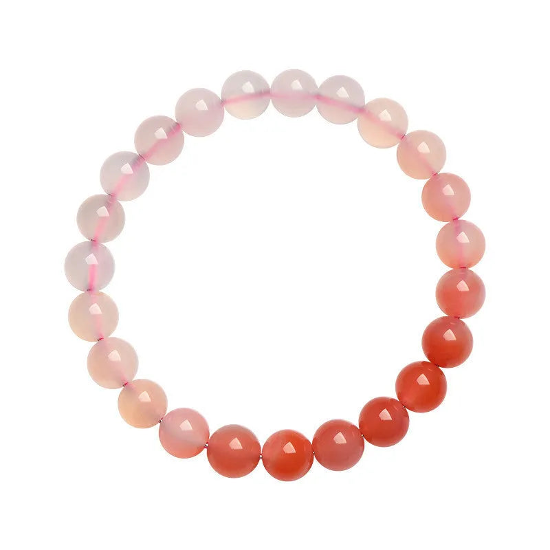 Yanyuan agate bracelet with natural gradient colour and geometric bead shape in salt source pattern