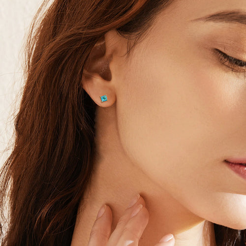 Brass gold-plated drop earrings with pear-shaped candy-colour zircon stones on copper construction