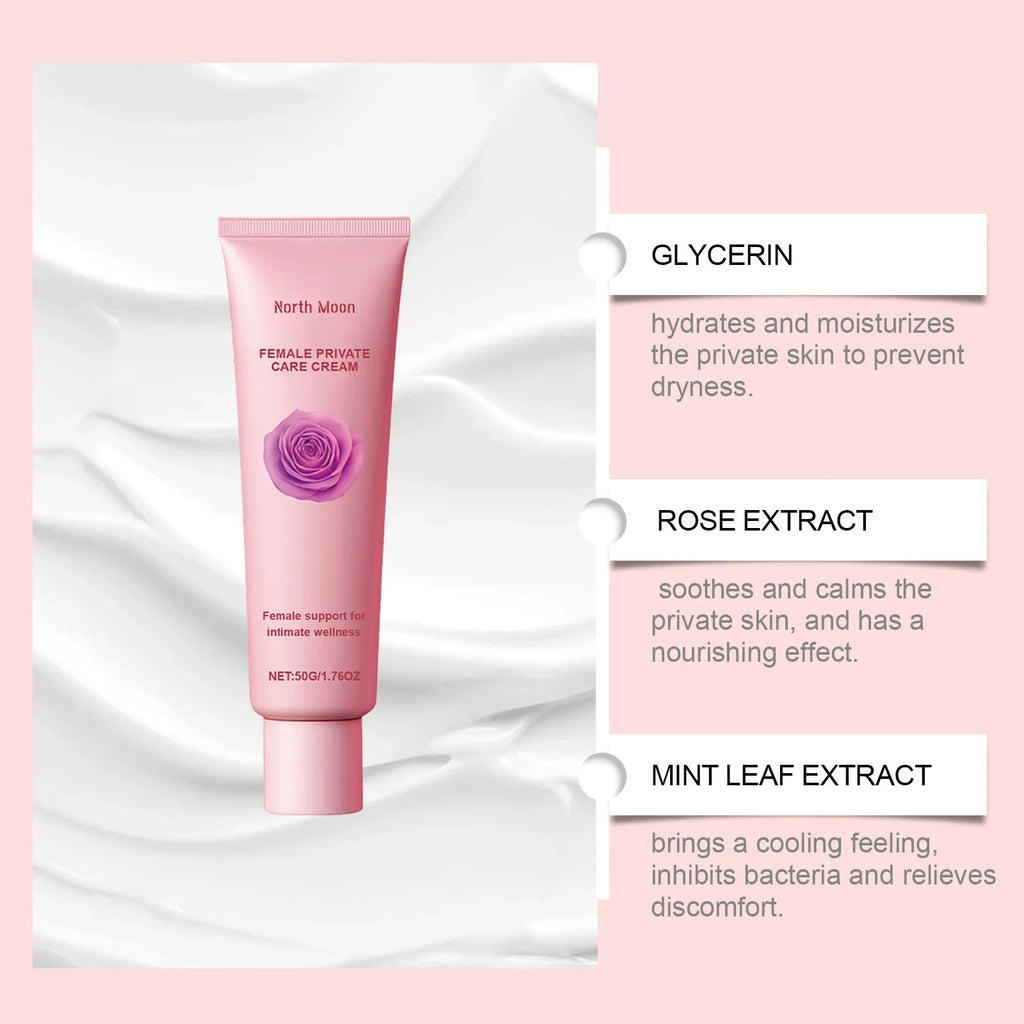 50g moisturizing cream jar with glycerol, mineral oil, rose and peppermint extracts for dry skin