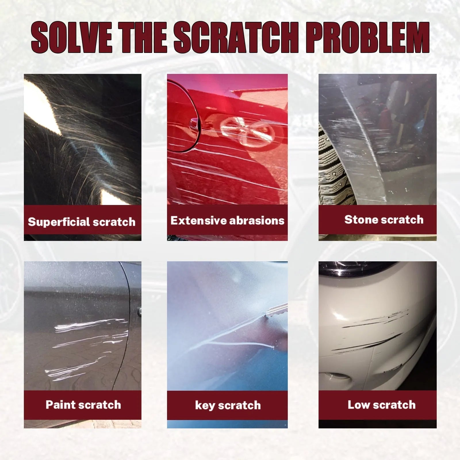 60ml car scratch repair wax container with applicator for paint surface maintenance