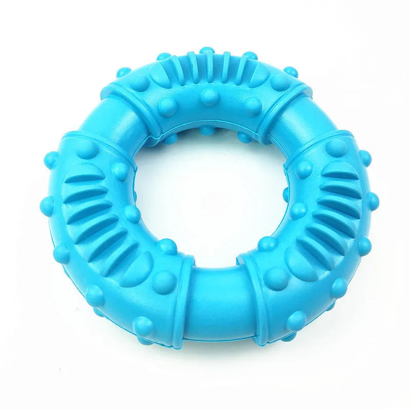 Blue hollow dog fetching stick toy for chew and fetch games with puppies and large dogs