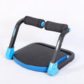 Sky blue and red coloured mini multifunctional abdominal fitness device on a white background.