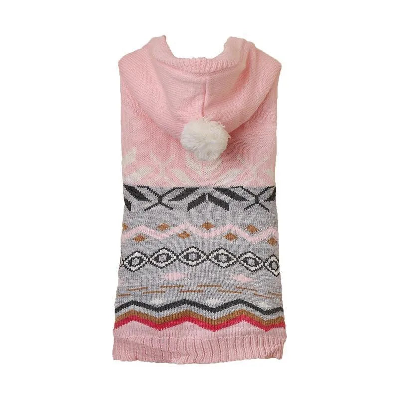 Diamond pattern pet sweater for dogs in acrylic knit material
