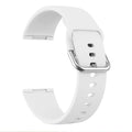 Silicone watch strap with silver buckle for Fitbit Versa 3 and Sense 2 in multiple colour options.