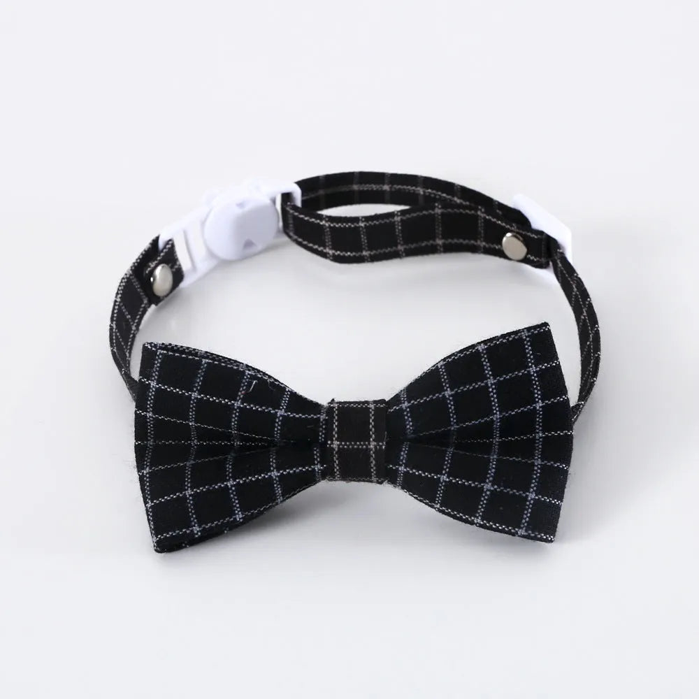 British-style pet bow tie and hair band set with elastic headband for small dogs and cats