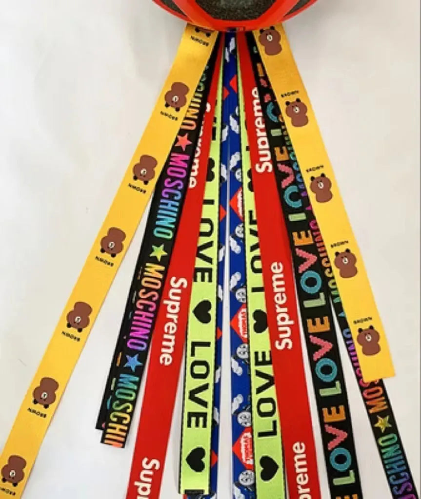 Children's helmet decorative streamer in multiple colour options for roller skating and balancing car safety gear