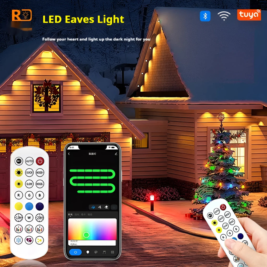 Outdoor planetary string lights with colour control for courtyard and eaves decoration