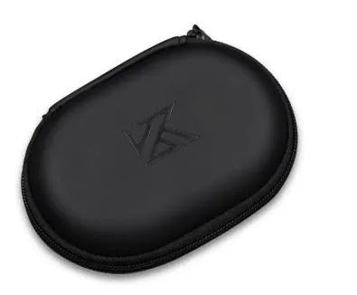 Black oval leather earphone storage bag for Etymotic EDX PRO and compatible models