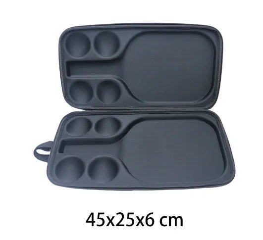 Black EVA pickleball racket storage box with double shoulder straps