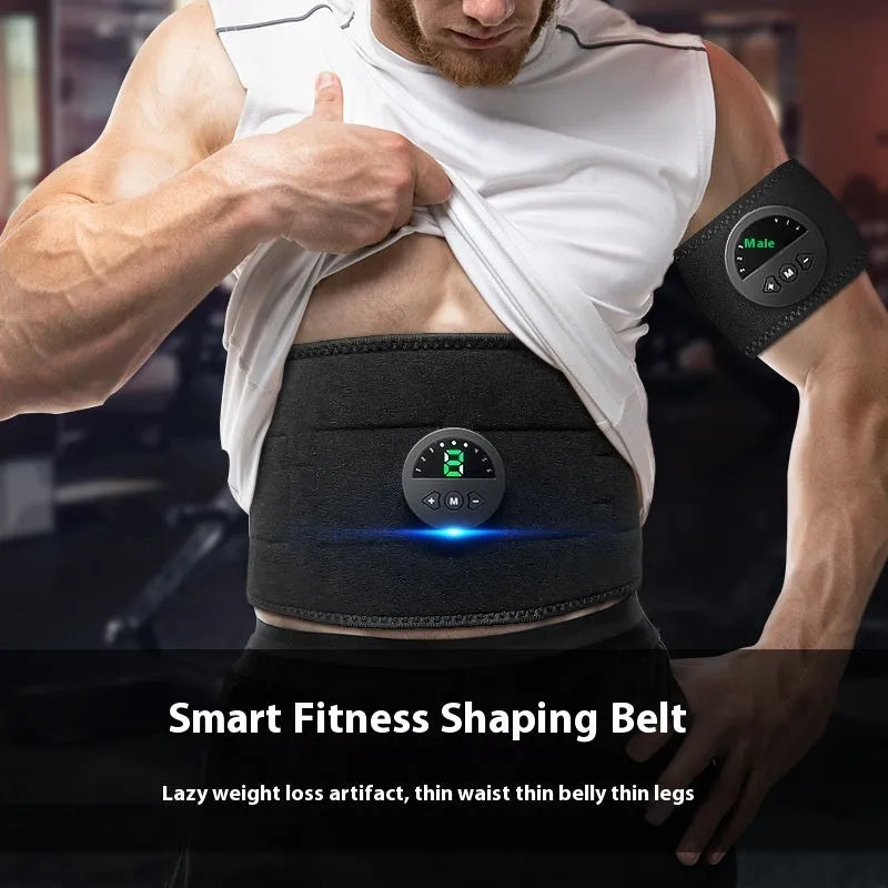 Fitness belt with display screen for waist shaping and abdomen reduction exercise