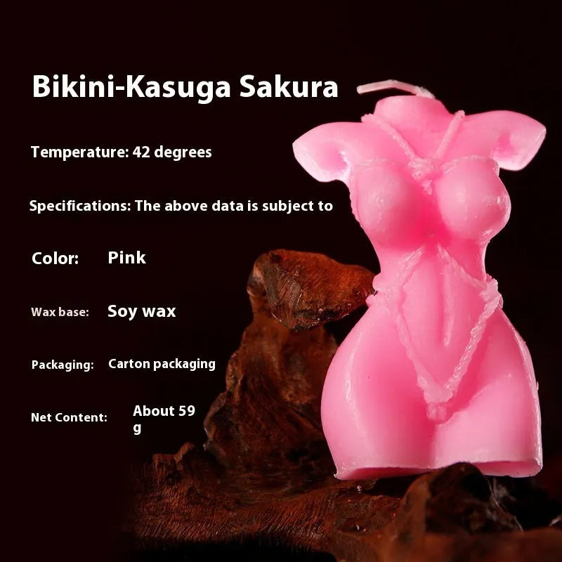 Low temperature soy wax sensual candle in rose red, spring pink, and lilac purple colours for body massage