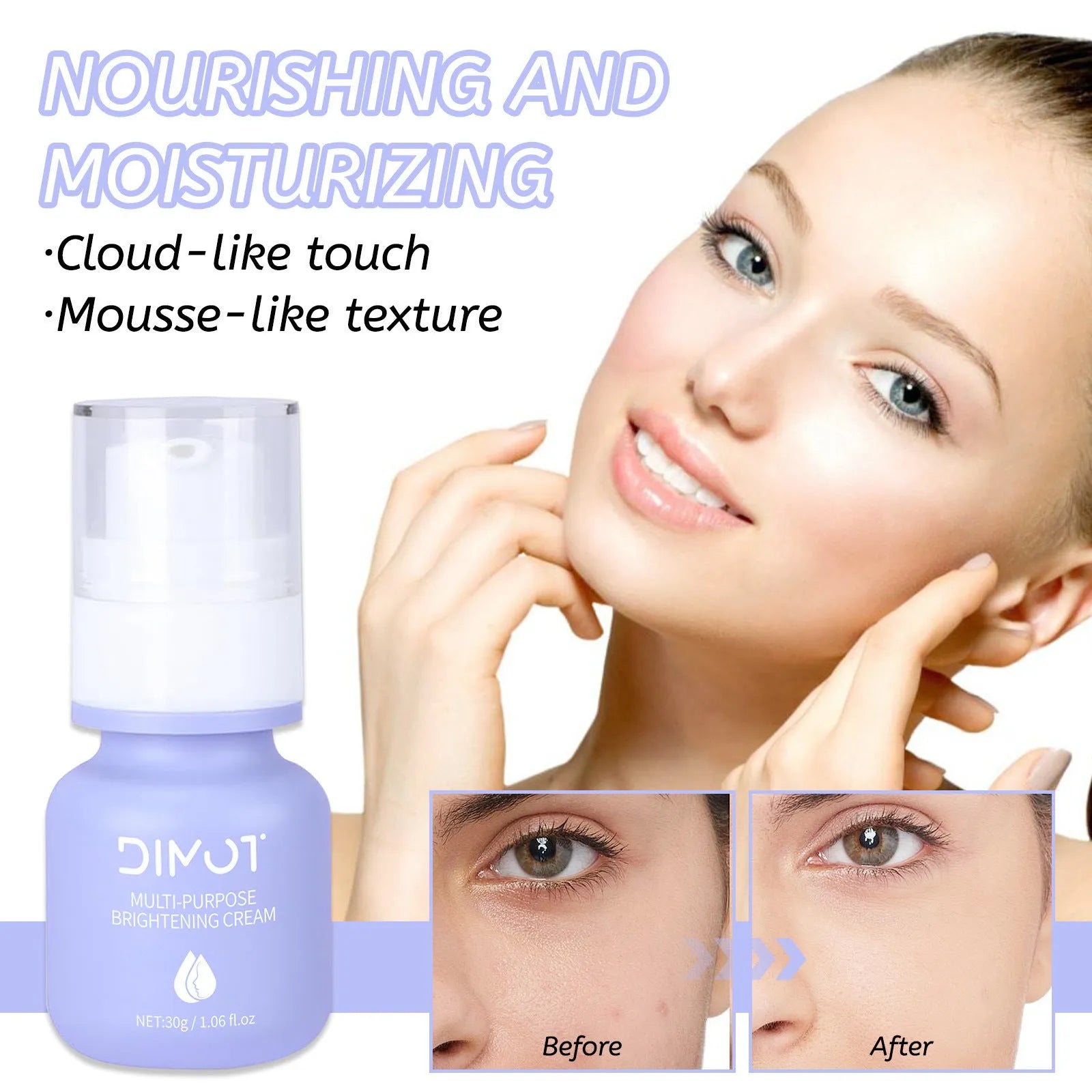 30ml make-up primer moisturising cream in packaging for multiple skin types