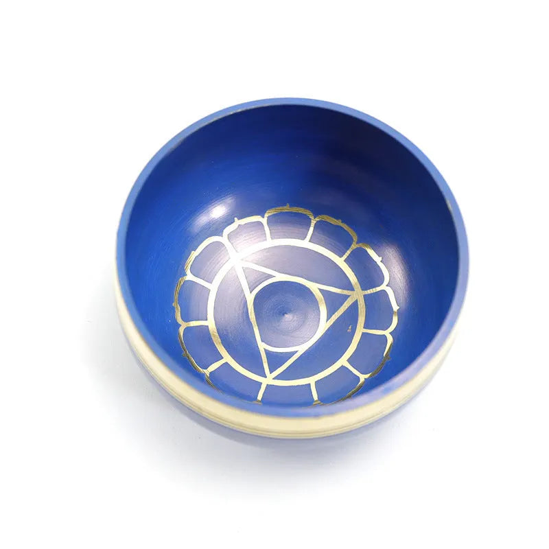 Handmade Himalayan singing bowl in seven colours for meditation and yoga