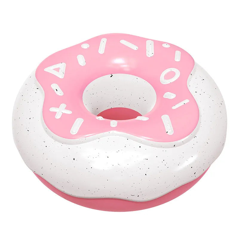 TPR donut-shaped dog toy in pink colour for dental cleaning with sound feature