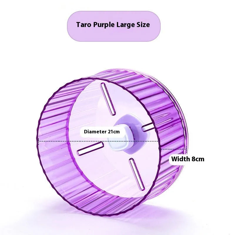 Parrot exercise wheel toy in transparent plastic with rotating mechanism for bird running activity