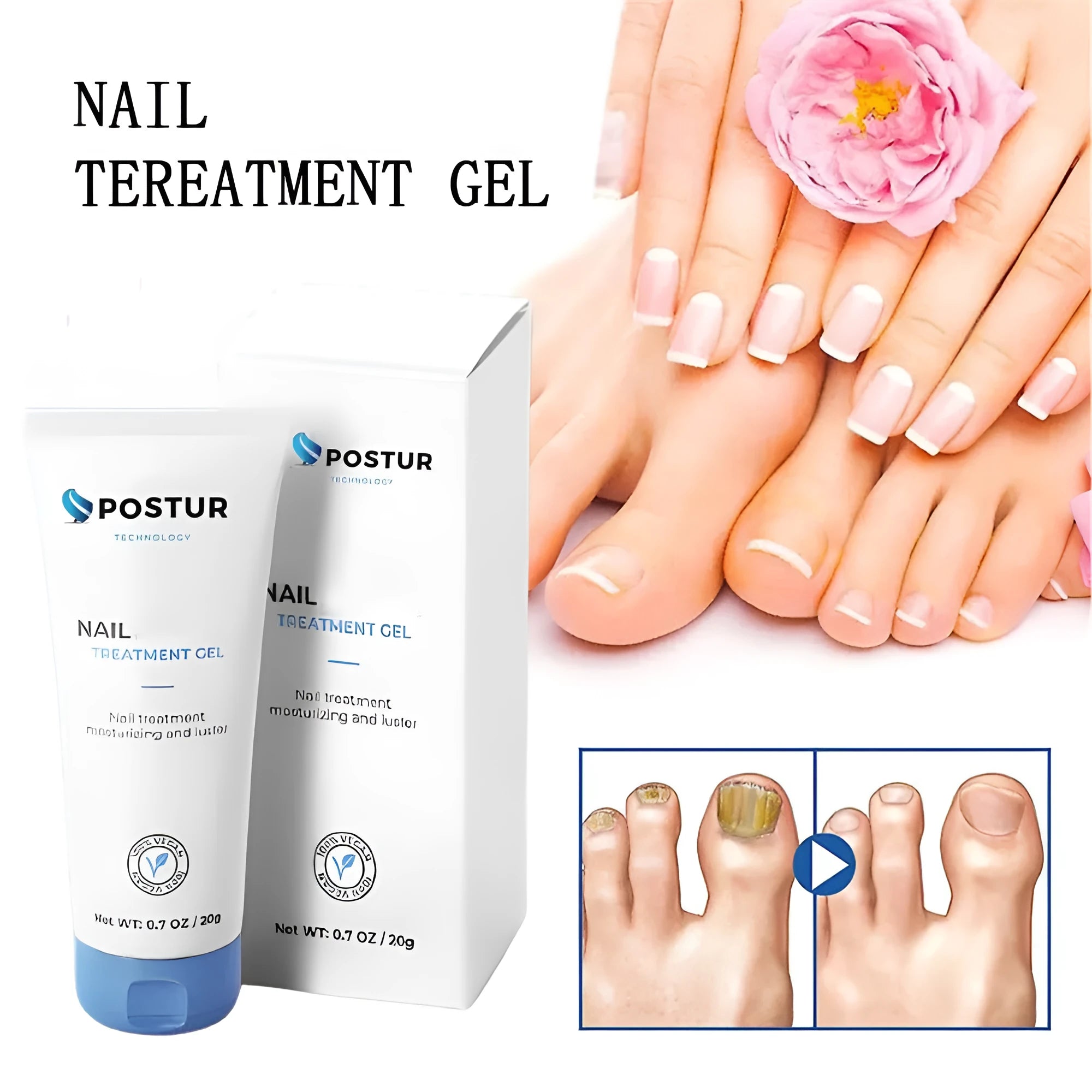 20g bottle of nail gel for general nail care with dimensions 3cm by 2cm by 12.8cm