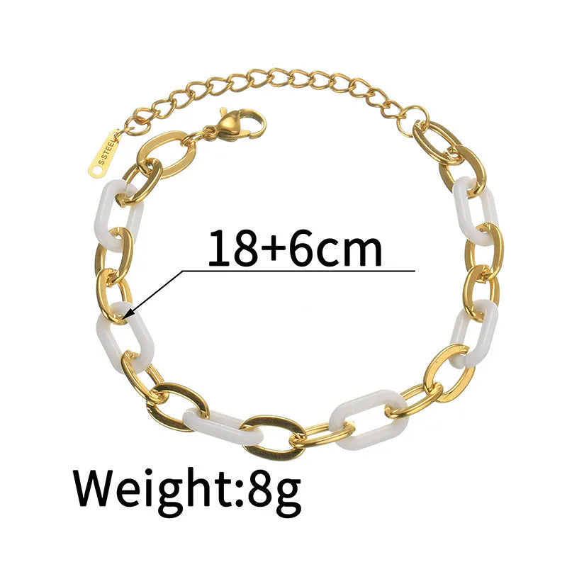 Stainless steel resin bracelet with double-layer loving heart design for women