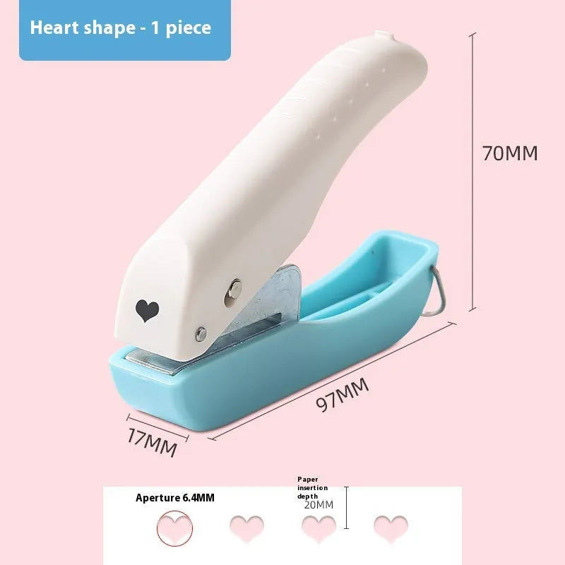 4mm small embossed kindergarten pattern manual punching machine with star and heart shapes