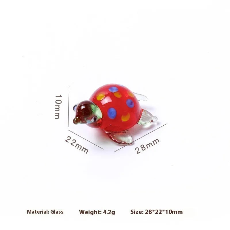 Geometric glass turtle desk ornament in modern design with six colour options