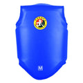 Red boxing helmet with integrated chest protector for fighting training