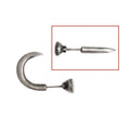 Sterling silver nail stud earrings in straight or curved punk style on ear hook.