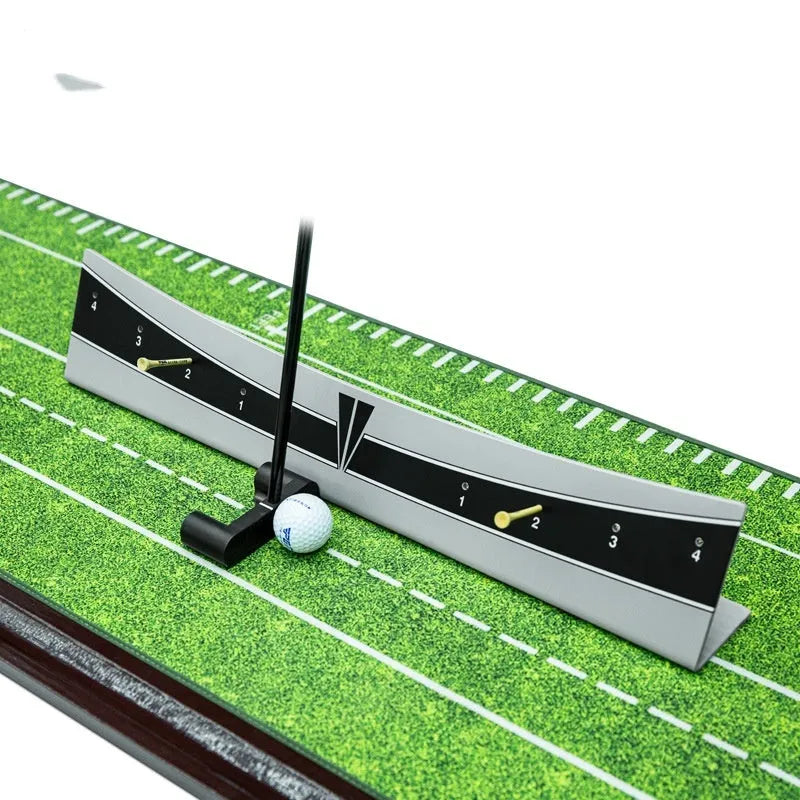 Adjustable golf putter trajectory balance simulator made from white PVC plastic