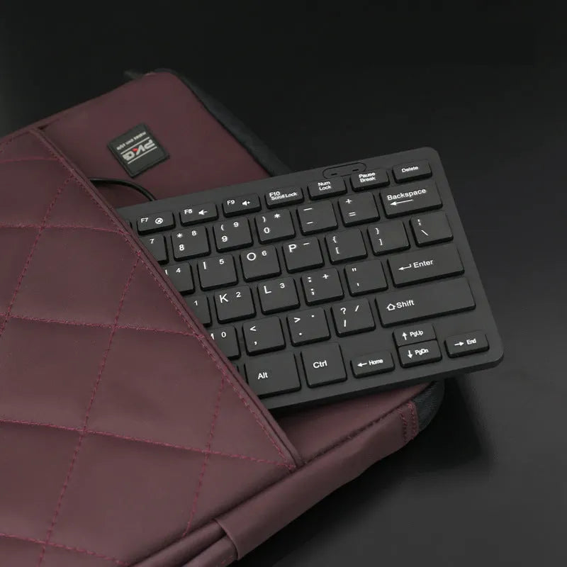 USB wired mini computer keyboard with noiseless keys in four colour options