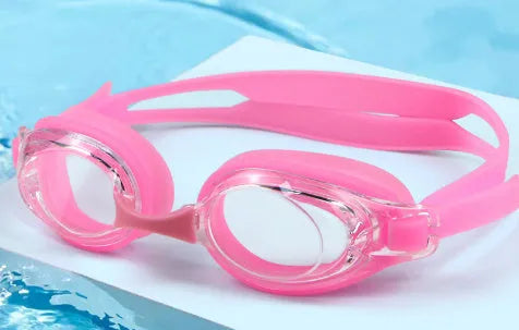 Black prescription swimming goggles for myopia with protective case