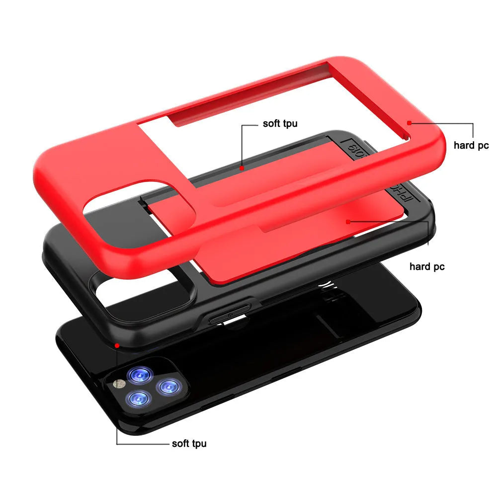 Solid colour mobile phone back cover for iPhone 11 in black, red, pink, blue, dark blue, or purple.