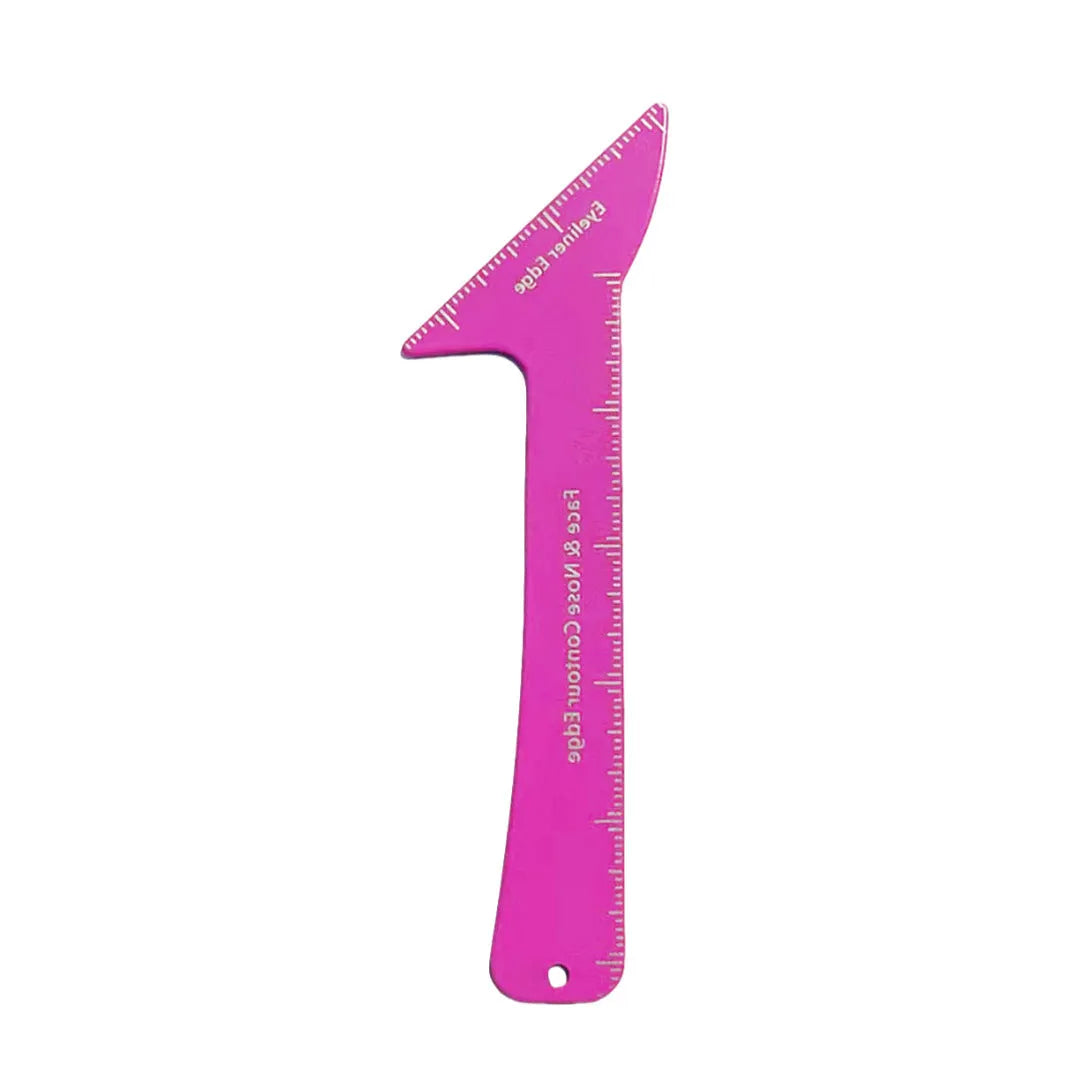 3-in-1 reusable eyeliner stencil tool for hooded eyes showing winged liner, eyebrow, and face contour guides
