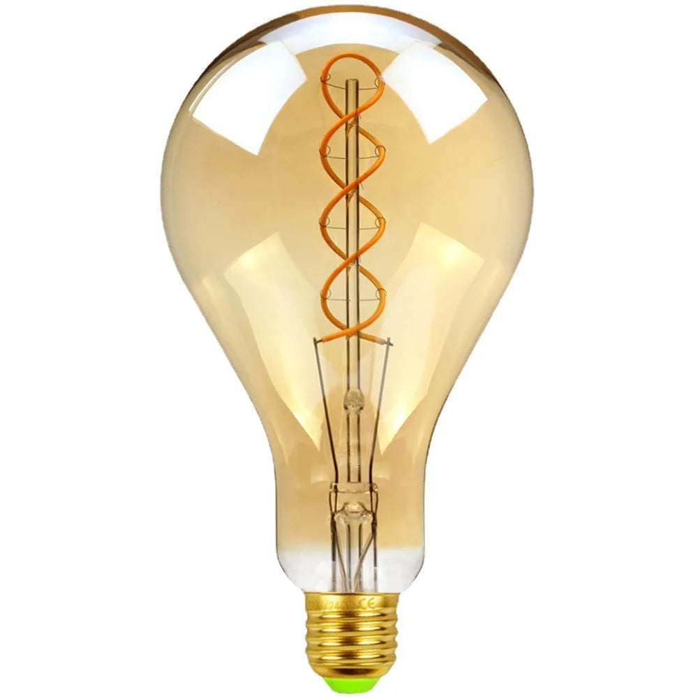 Double helix spiral LED soft light strip in gold or grey colour measuring 110mm by 200mm