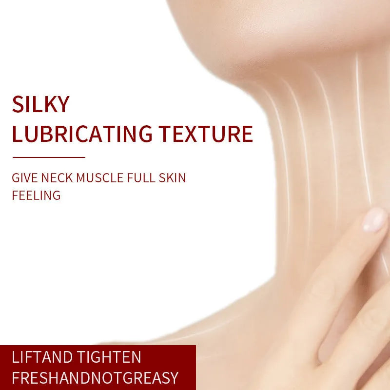 Neck cream container with built-in massaging roller applicator showing 120g size