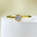 Minimalist sterling silver crown ring with linear details, shown in R962 gold and platinum plating options.